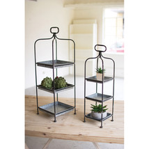 Kalalou 10.5 x 10.5 x 32 in. Tall Metal Display Stands with Galvanized T... - $189.68