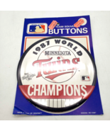 Vintage 1987 Minnesota Twins WORLD CHAMPIONS 6&quot; inch Button Pinback NEW - £7.85 GBP