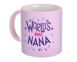 Worlds Best NANA : Gift Mug Great Floral Birthday Family Grandma Grandmother - £15.90 GBP