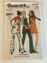 Butterick Sewing Pattern 6415 Vtg Teen Girl Size 7 8 Jumper Pants 1970s Uncut UC - £11.93 GBP