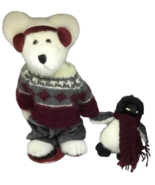 Boyd&#39;s Bears Friends Polar White Emperor Penguin Sweaters Stand Scarf Pl... - £13.14 GBP