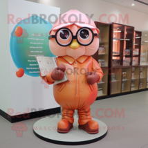 Peach Candy mascot costume character dressed with a Leather Jacket and Reading g - £963.53 GBP