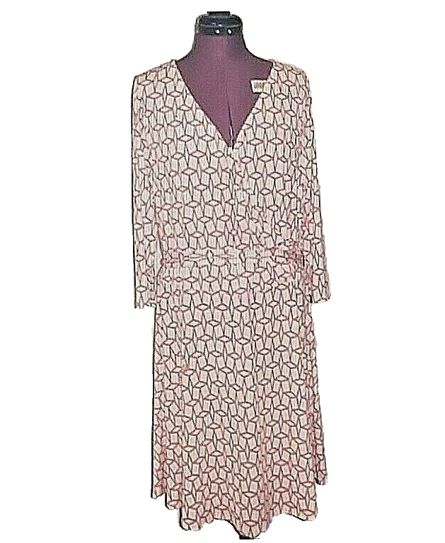Primary image for RUSH Wrap Dress Multicolor Women Size 2X 3/4 Sleeve V Neck
