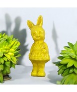 Vintage IRWIN Yellow Plastic Girl Dress Bunny Rabbit Easter Baby Rattle - $20.25 CAD