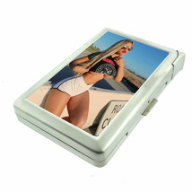 Rock And Roll Pin Up Girls D2 Cigarette Case with Built in Lighter Metal... - $19.75