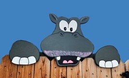 Hippopotamus Fence Peeker Yard Art Garden Playground School Decoration - £99.05 GBP