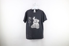 Vintage Mens Medium Spell Out Thrashed No Thoughts Chinese Sensei T-Shirt Black - £31.11 GBP