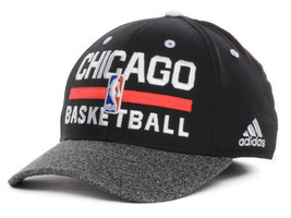 Chicago Bulls adidas NBA M344Z Black &amp; Gray 2 Tone Basketball Flex Fit C... - $21.95