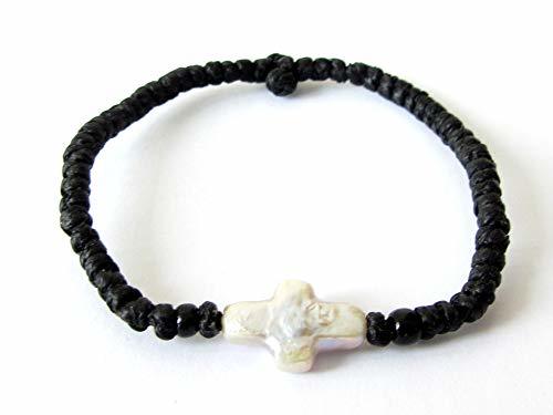 Iconsgr Handmade Christian Orthodox Komboskoini Chotki Prayer Rope Bracelet Blac