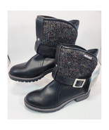 MUK LUKS Womens Black Knit Detail Buckle Accent Adjustable Strap Mylie B... - $52.04 CAD