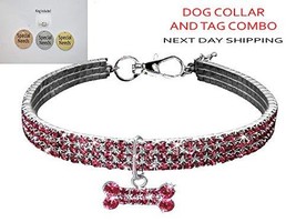 VRW Custom Engraved Bling Dog Collar &amp; ID pet Name Tag - Special Needs Tag - Can - £19.83 GBP