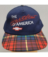 Vintage Yupoong Snapback Hat The Heartbeat Of America Chevrolet Chevy Plaid - $69.29