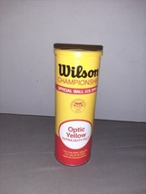 Vintage Wilson Championship Tennis Balls Optic Yellow Extra Duty Felt Me... - $16.99