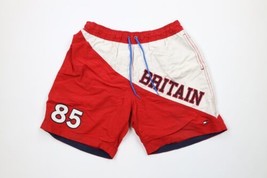 Vtg Tommy Hilfiger Mens Medium Distressed Spell Out Great Britain Lined Shorts - £31.60 GBP