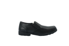 [00787] Clarks Kooru Step Jnr Boys Kids Black Leather Dress No Lace Wide - £29.51 GBP