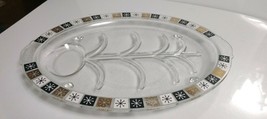 MCM Inland Glass 14.5&quot; Well &amp; Tree Atomic Starburst Meat Tray Platter Eames Era - $13.86