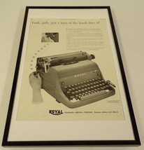 1953 Royal Typewriter Framed 11x17 ORIGINAL Vintage Advertising Poster - £55.17 GBP