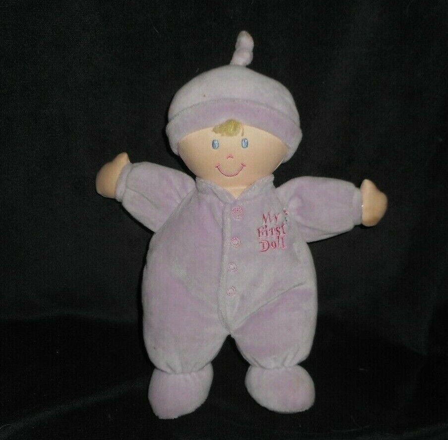 Primary image for 11" ANIMAL ALLEY BABY MY FIRST DOLL PURPLE PAJAMA CRINKLE ARMS STUFFED PLUSH TOY