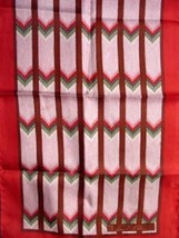 Womens RETRO Anne Klein Vintage Silk Scarf Red Chevron Print Oblong 1980’S - $21.38