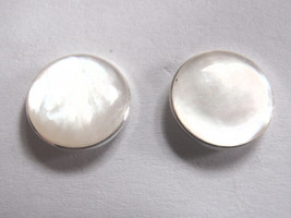 10mm Round Mother of Pearl 925 Sterling Silver Stud Earrings - £5.77 GBP