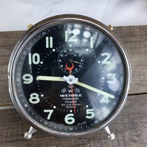Vintage Wehrle alarm clock Wehrle Commander Jewelled Working Rare model German - £110.34 GBP