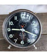 Vintage Wehrle alarm clock Wehrle Commander Jewelled Working Rare model German - £108.24 GBP