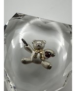 Vintage Sterling Silver And 14k Gold Keepsake Bear Necklace Pendant  - $128.70