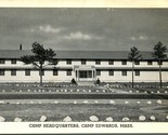 Vtg Postcard 1940s Camp Headquarters Building - Camp Edwards Massachusetts - £9.35 GBP