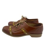 Vintage Brunswick Bowling Oxford Shoes Women&#39;s 6.5 Brown Floral 60s 70s - $855.30 MXN