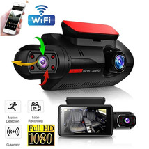 Cámara Salpicadero Doble Lente Coches Grabadora HD 1080P Negra Nocturna Sensor G - £77.17 GBP+