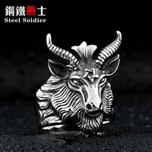 Steel soldier Stainless Steel goat Ring 2015 New men vintage Jewelry Who... - £8.48 GBP