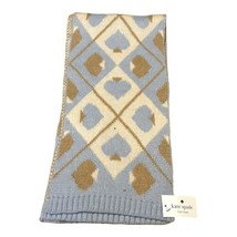 Kate Spade One Size Women&#39;s Oversized Sweater Knit Scarf Blue Brown 74”x... - £29.37 GBP