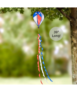 Americana Hot Air Balloon Windsock Streamer 4th of July Patriotic Garden... - £19.60 GBP