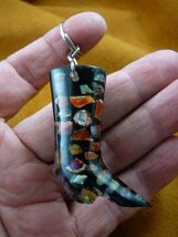(KEY-8) orange Mexican Opals opal Western boot black keychain chain key ... - $14.84