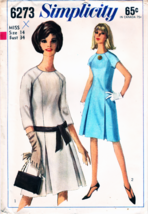 Misses&#39; DRESS Vintage 1965 Simplicity Pattern 6273 Size 14  UNCUT - $18.00