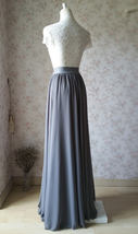 GRAY Chiffon Maxi Skirt Summer Bridesmaid Custom Plus Size Chiffon Skirt image 5