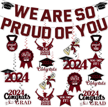 Maroon Graduation Party Decorations 2024, We Are so Proud of You Graduation Bann - £18.30 GBP
