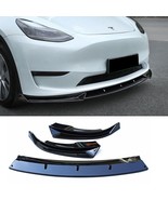 3PCs Glossy Black Front Lip Spoiler Splitters for Tesla Model Y 2016- 20... - £88.45 GBP