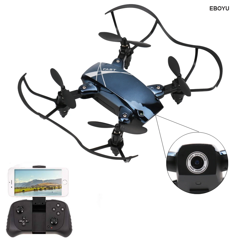 Eboyu S9HW Mini 2.4G Foldable Rc Drone Wi Fi Fpv 480P Camera Drone Voiced Contr - £50.18 GBP