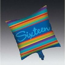 Birthday Stripes Age 16 Mylar Balloon - $1.65