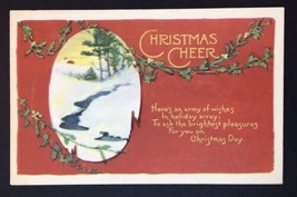 Antique Christmas Cheer Greeting Card  Early 1900s Christmas Series No. 397 Red - £10.27 GBP