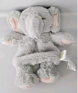 Animal Adventure Elephant Gray Pink White Ears Flat Baby Toy Plush Lovey... - $19.75