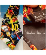 Nicole Miller SIGNED Artist Neck Tie 100% Silk 1992 Tools Screws Flash P... - £23.44 GBP