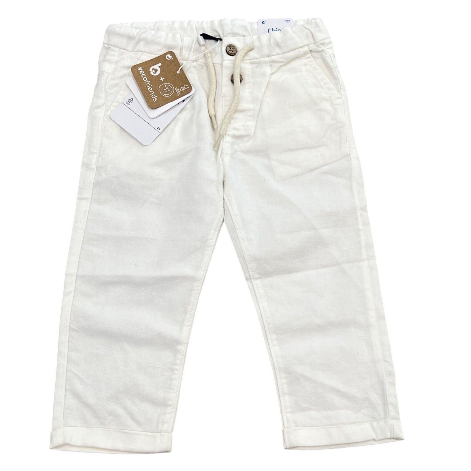 Baby Boys White Mayoral Eco-Friendly Cotton Pants Size 18M Style 1541 NWT - $19.20