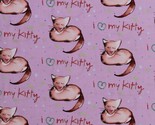 Cotton Cats Kitten Kitties Kitty Pets Paw Prints Fabric Print by Yard M7... - $9.95