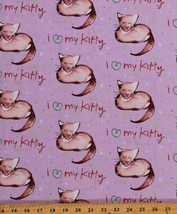Cotton Cats Kitten Kitties Kitty Pets Paw Prints Fabric Print by Yard M710.38 - £7.95 GBP