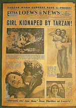 Johnny Weissmuller,M. O Sullivan (Tarzan The Ape Man) Rare 1932 Harald Paper - £233.54 GBP