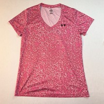 Under Armour Womens Pink Camo Short Sleeve V-Neck Tee T-shirt, Size Medium - $15.99
