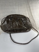 Aspects Purse Women&#39;s Small Brown Leather Lining Strap Chic design Snakeskin VTG - £19.98 GBP