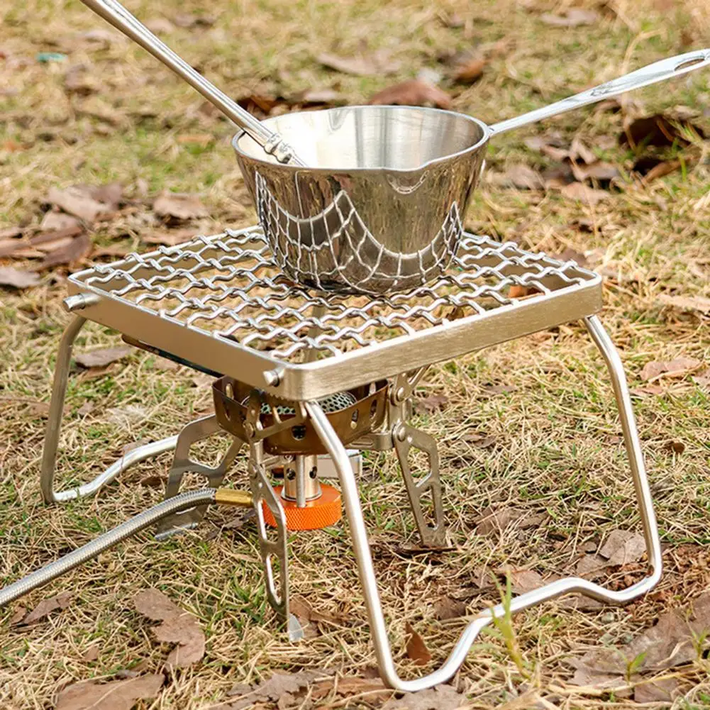 Gas Stove Stand High Stability Heat-Resistant Rustproof Portable Folding Picnic - £13.81 GBP